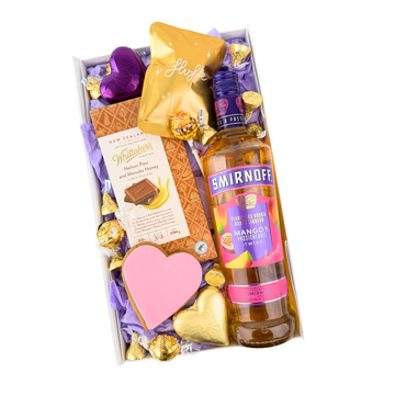 Alcohol Gift Box NZ with Celebration Box. Smirnoff, Sweet Treats and Snacks NZ delivery.