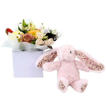 Posy with a bunny is the perfect gift | Baby Shower Gifts | Personalised gifts | Celebration Box NZ