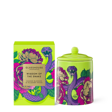 Glasshouse Fragrances Wisdom of the Snake Candle | Celebration Box NZ 