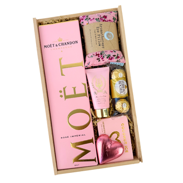 Pink Moet Champagne Gift Box | Celebration Box NZ 